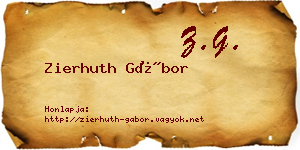 Zierhuth Gábor névjegykártya